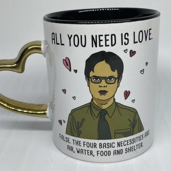 Other - Dwight Schrute THE OFFICE‎ Coffee Mug 14 Oz Ceramic All You Need Is Love Peacock